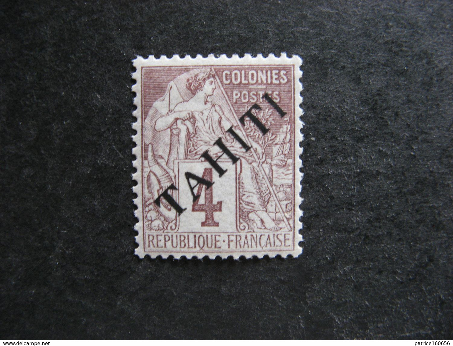 TAHITI : N° 9, Neuf X . Fausse Surcharge. - Unused Stamps