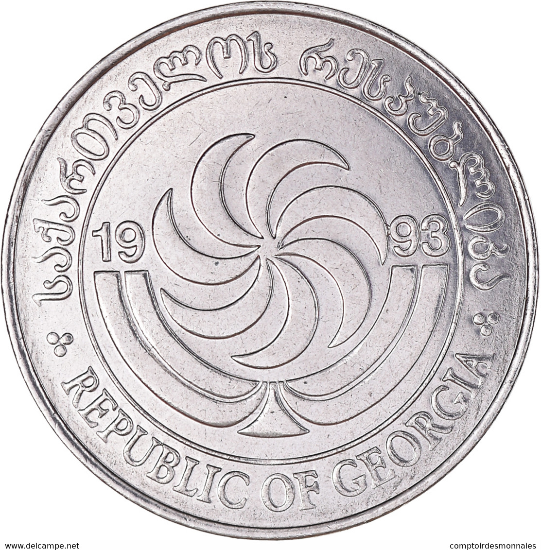 Monnaie, Géorgie, 10 Thetri, 1993, TTB+, Acier Inoxydable, KM:79 - Géorgie