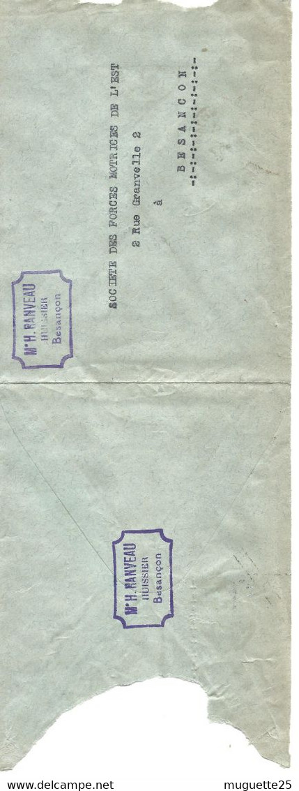 France Enveloppe  Contre Remboursement  -1945 - Nancy-(54)  Enveloppe D'huissier Ranveau - Cartas Accidentadas