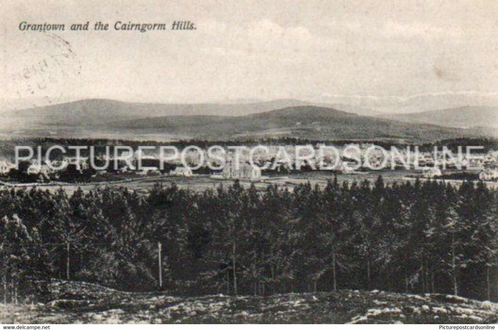 GRANTOWN AND THE CAIRNGORM HILLS OLD B/W POSTCARD SCOTLAND - Moray