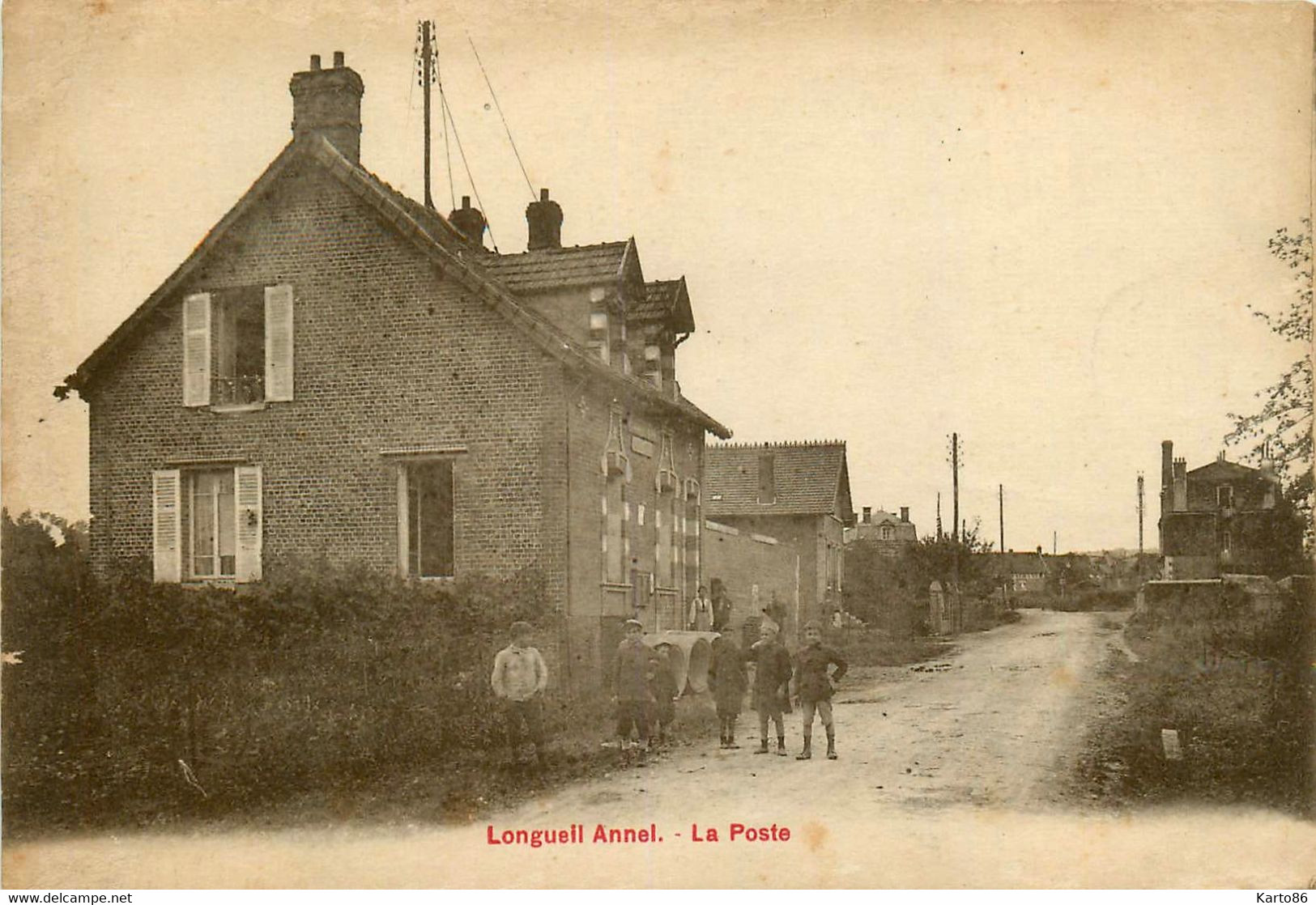 Longueil Annel * Rue Et La Poste Du Village * Villageois - Longueil Annel