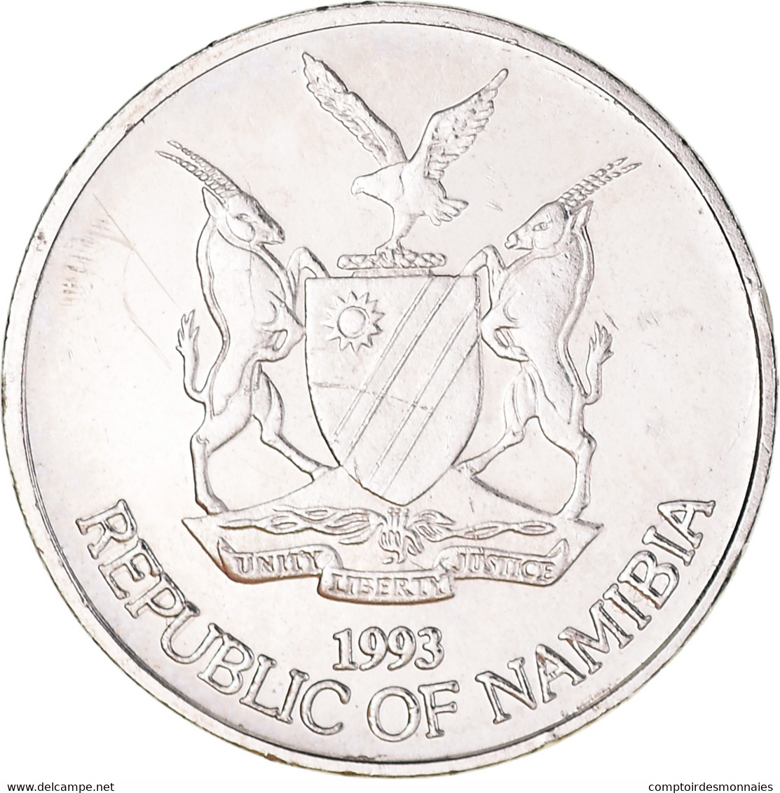 Monnaie, Namibie, 5 Cents, 1993, Vantaa, TB+, Nickel Plaqué Acier, KM:1 - Namibia