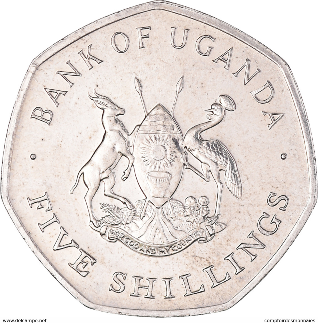 Monnaie, Ouganda, 5 Shillings, 1987, TTB+, Nickel Plaqué Acier, KM:29 - Ouganda