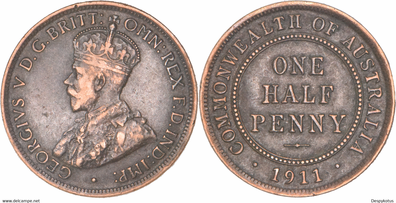 Australie - 1911 - Half Penny - George V - 11-094 - ½ Penny