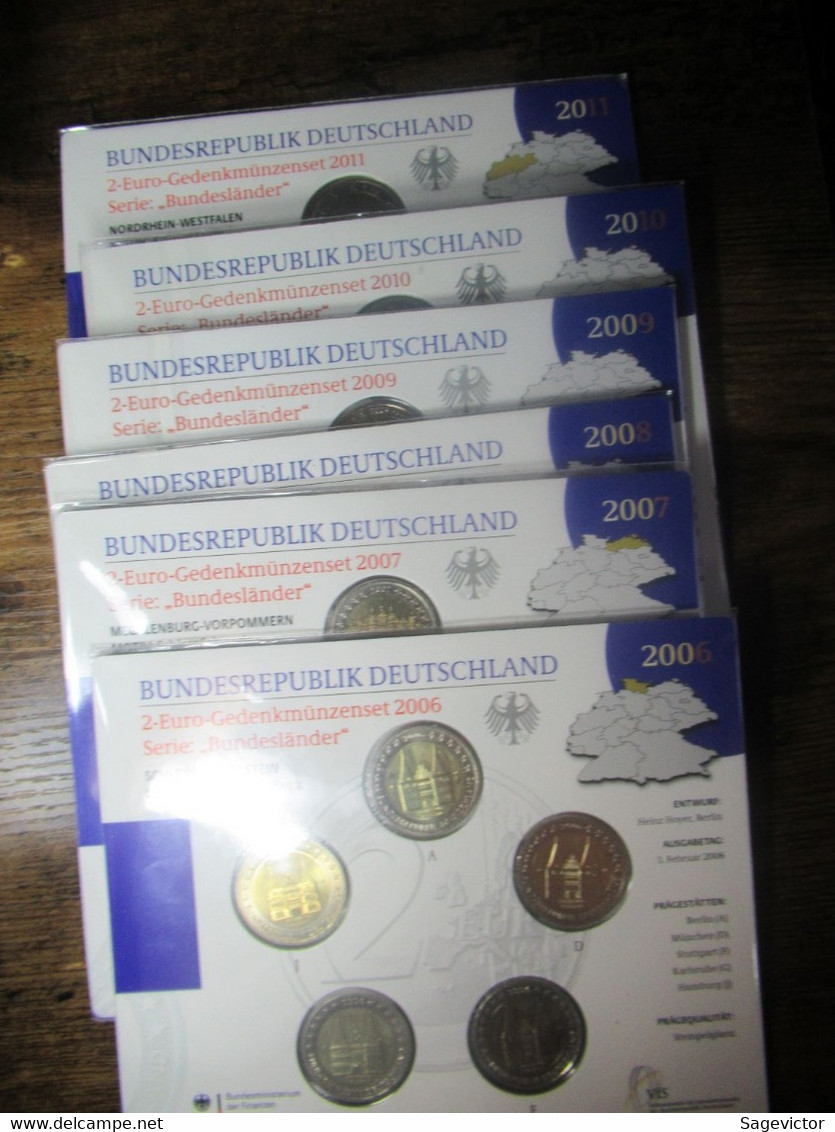 Pièces 2 Euros Commémoratives , Les 5 Ateliers En Blister Non Ouvert  2006 > 2011 - Autres & Non Classés