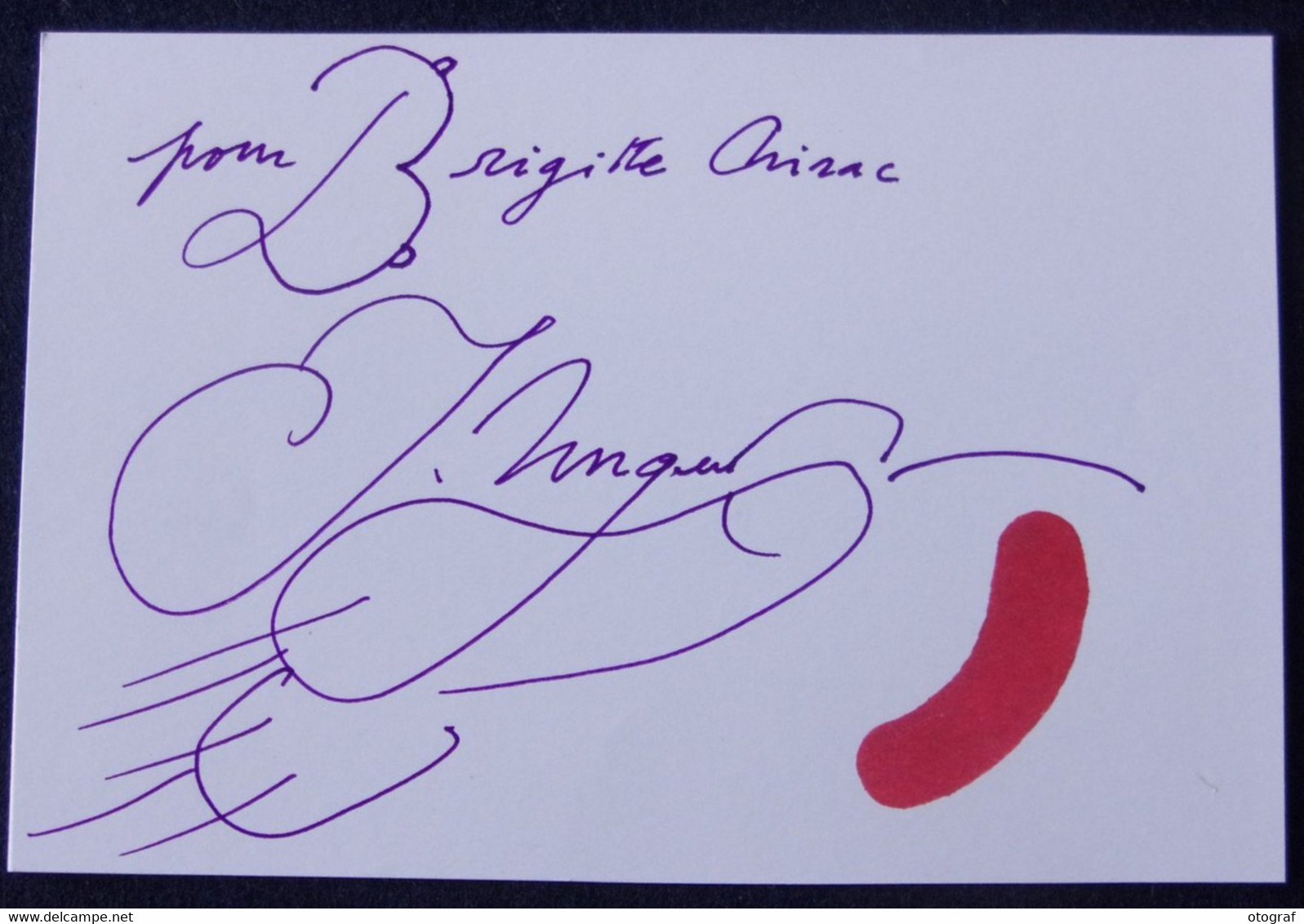 Tomi UNGERER - Dédicace - Hand Signed - Autographe Authentique - Ungerer