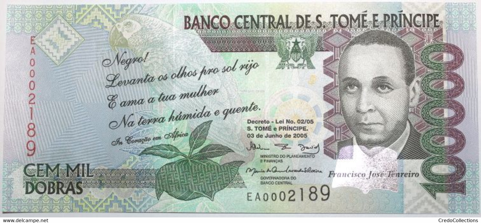 Sao Tome Et Principe - 100000 Dobras - 2005 - PICK 69a - NEUF - San Tomé Y Príncipe