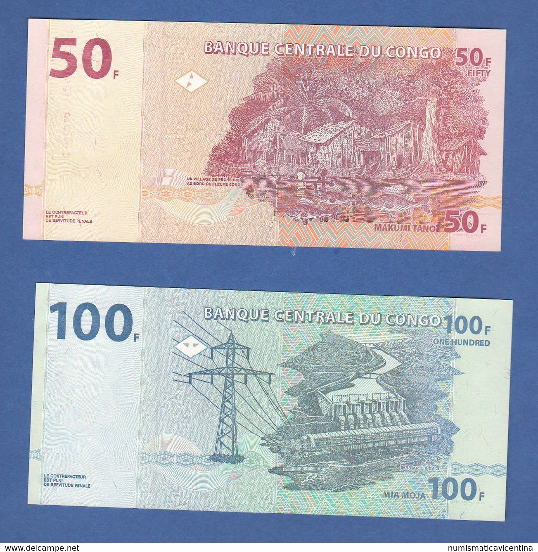 CONGO 50 + 100 Francs 2013 - Republik Kongo (Kongo-Brazzaville)