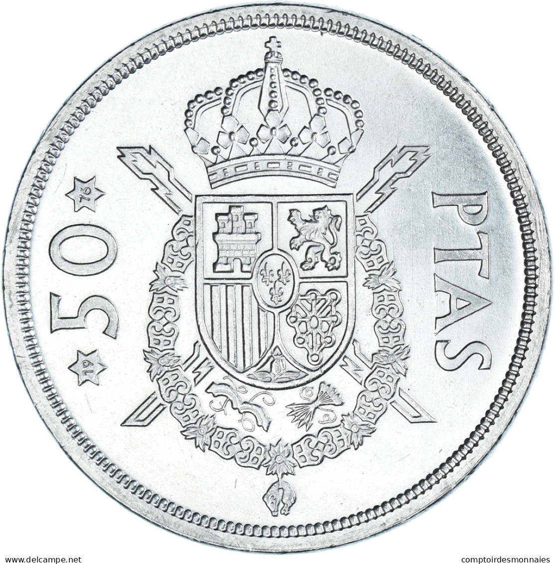 Monnaie, Espagne, Juan Carlos I, 50 Pesetas, 1975 (76), BE, SPL, Cupro-nickel - 50 Peseta