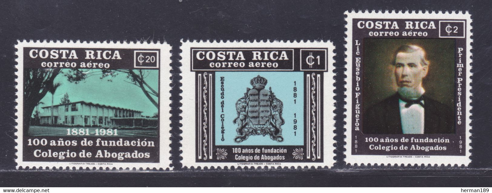 COSTA RICA AERIENS N°  840 à 842 ** MNH Neufs Sans Charnière, TB (D8935) Ordre Des Avocats - 1982 - Costa Rica
