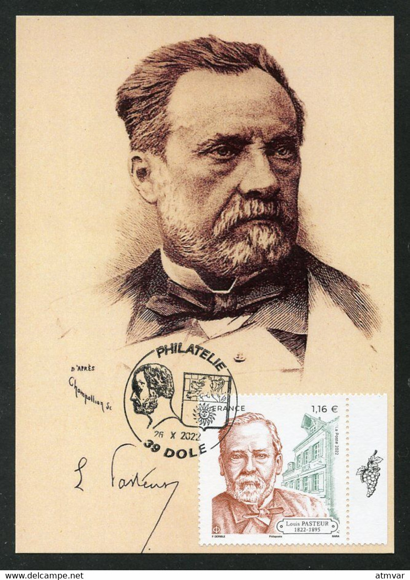 FRANCE (2022) Carte Maximum Card - Louis Pasteur 1822-1895, Dole, Chemist, Microbiologist, Chimiste, Microbiologie - 2020-…