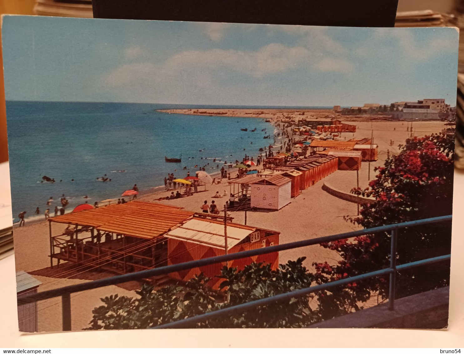 Cartolina Soverato Provincia Catanzaro 1963, Spiaggia Lido - Catanzaro