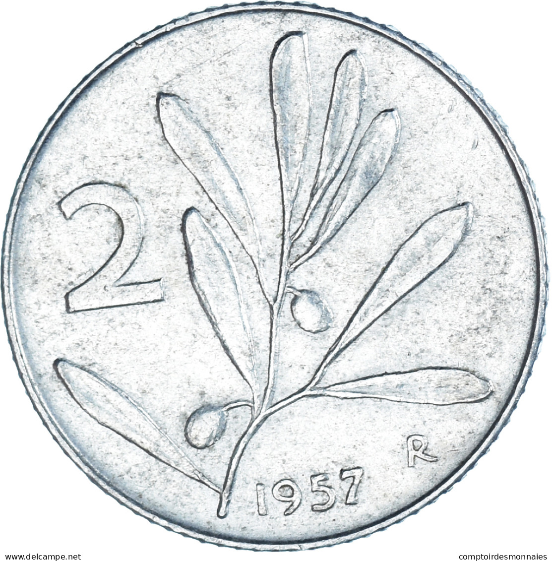 Monnaie, Italie, 2 Lire, 1957, Rome, TB+, Aluminium, KM:94 - 2 Liras