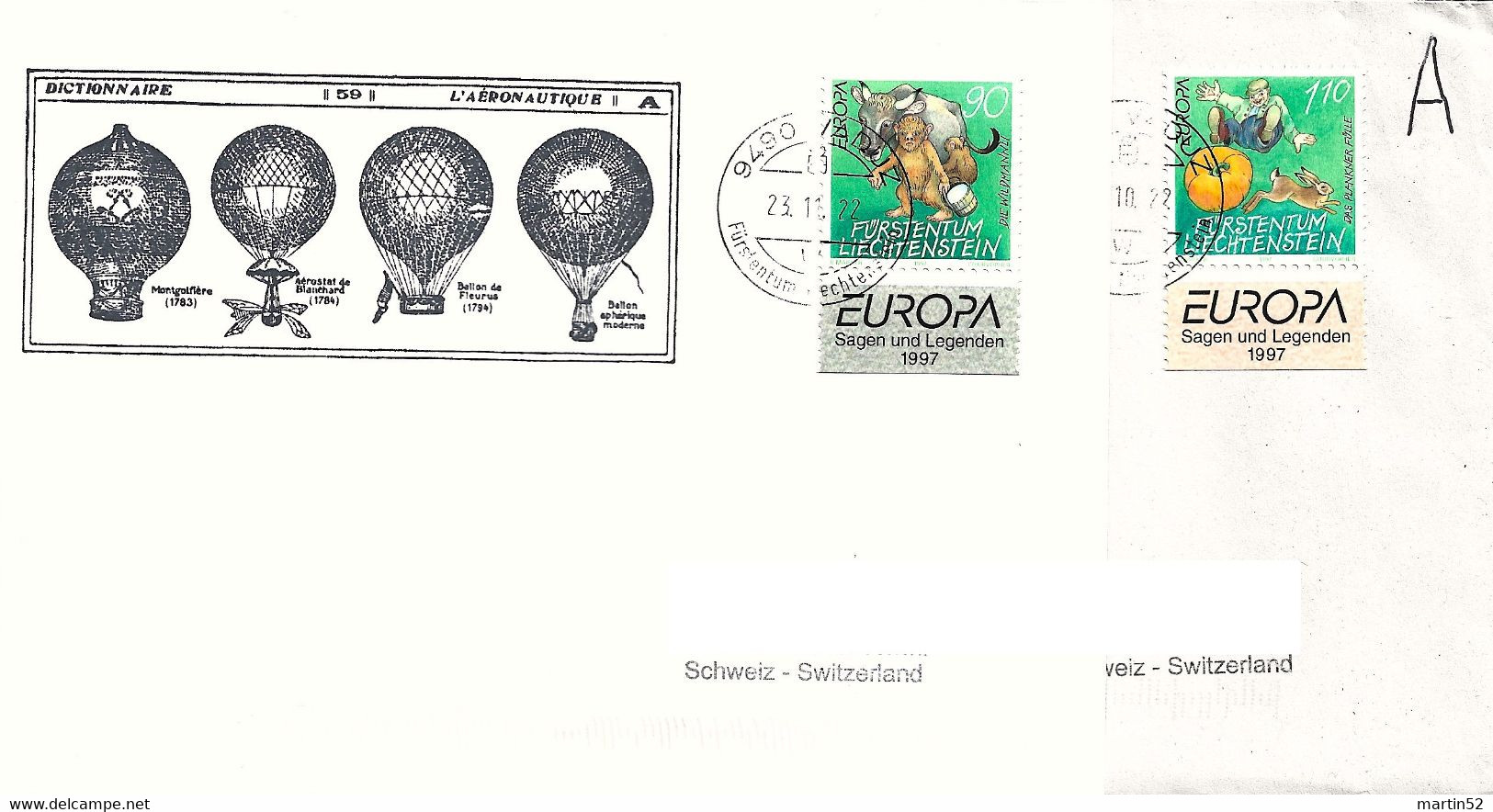 Liechtenstein 2022: EUROPA 1996 Zu 1087-88 Mi 1145-46 Yv 1086-87 Mit TAB Auf 2 Briefen Mit Stempel VADUZ 23.11.22 - Cartas & Documentos