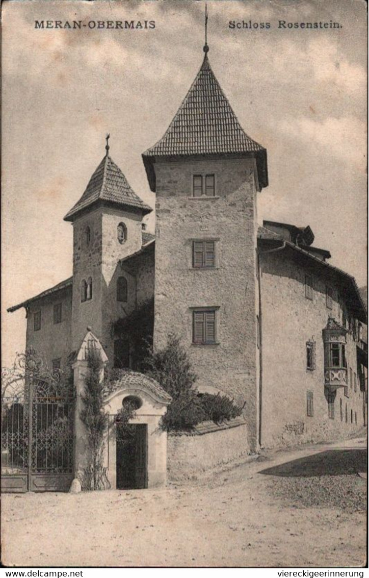 ! Alte Ansichtskarte Meran Obermais , Schloss Rosenstein, Südtirol - Merano