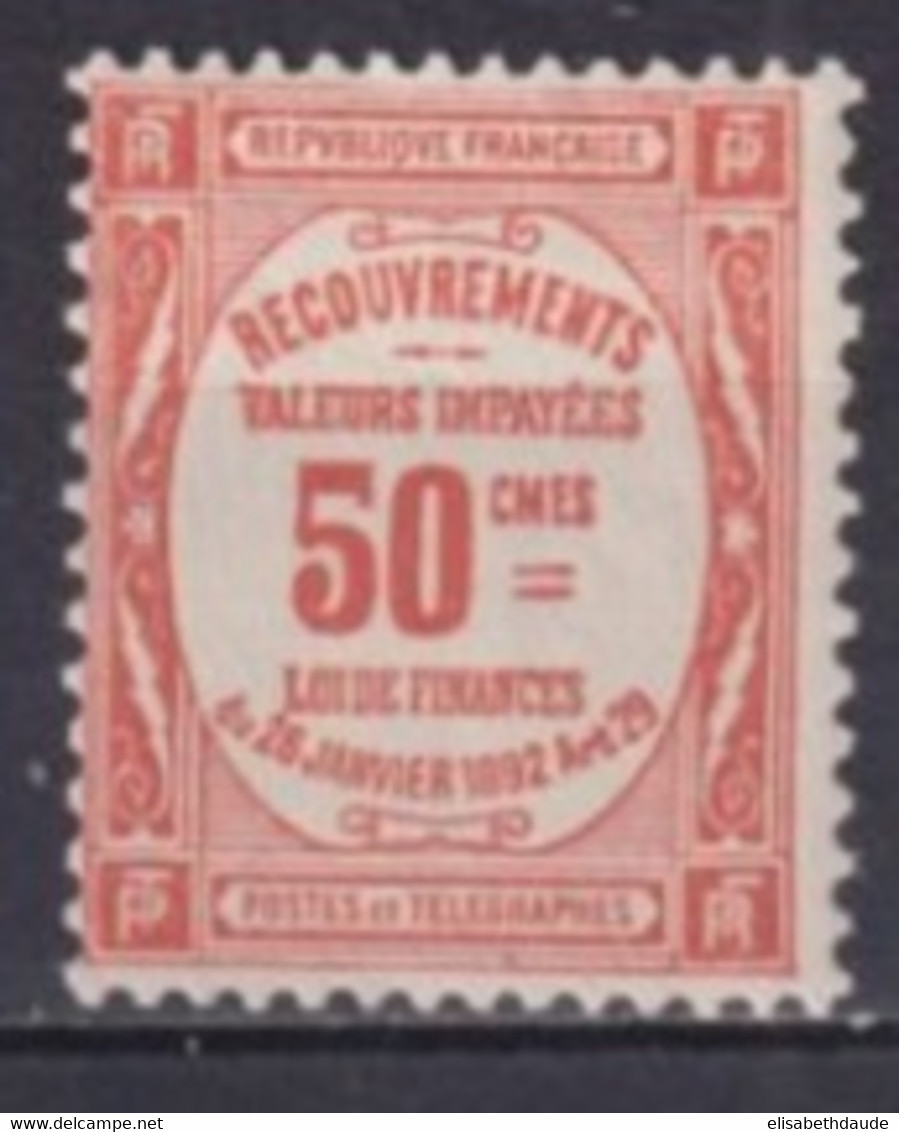 TAXE - 1908/1925 - RARE YVERT N°47 * MH SIGNE - COTE = 450 EUR. - 1859-1959 Nuevos