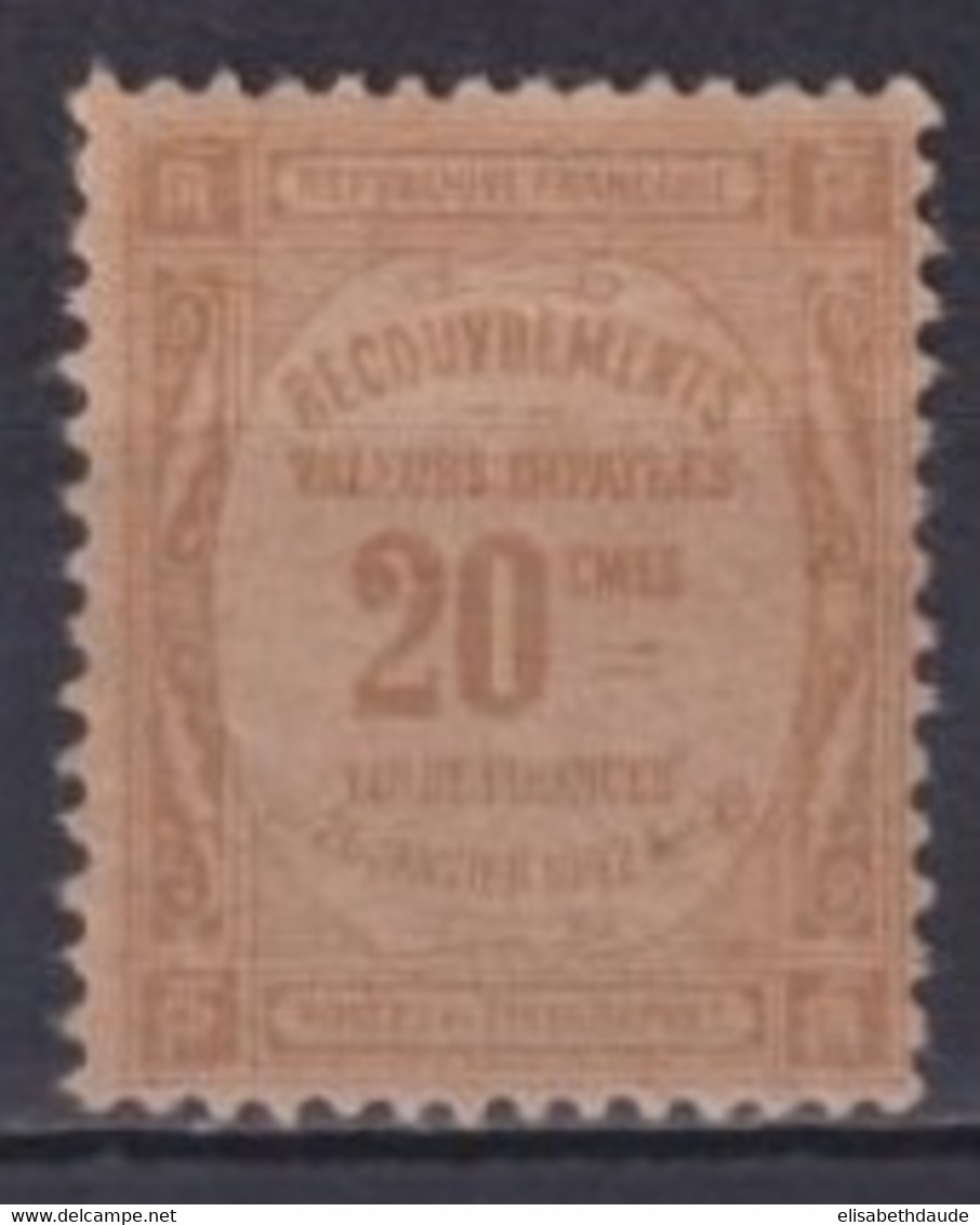 TAXE - 1908/1925 - YVERT N°45a * MH PAPIER GC - COTE = 40 EUR. - 1859-1959 Postfris