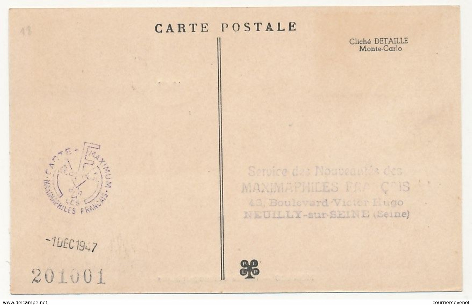 MONACO => Carte Maximum => 3F Exposition Du Centenaire - Musée Océanographique - Monaco O - 9/5/1947 - Cartoline Maximum
