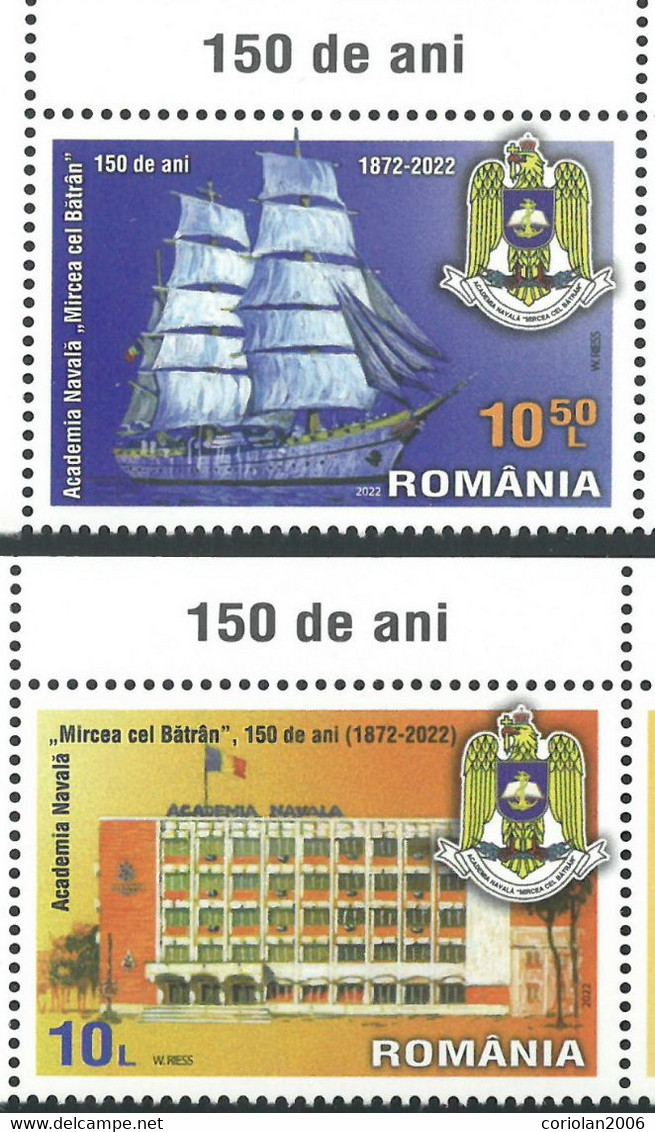 Romania 2022 / Naval Academy / Set 2 Stamps - Neufs