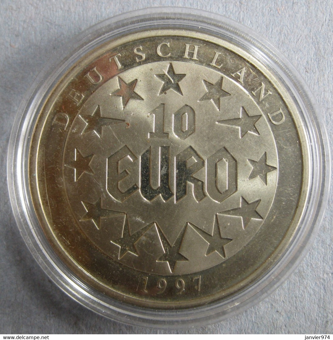 Allemagne Europa 10 Euro 1997 Déesse Europe, Dans Sa Capsule , 41 Mm - Allemagne