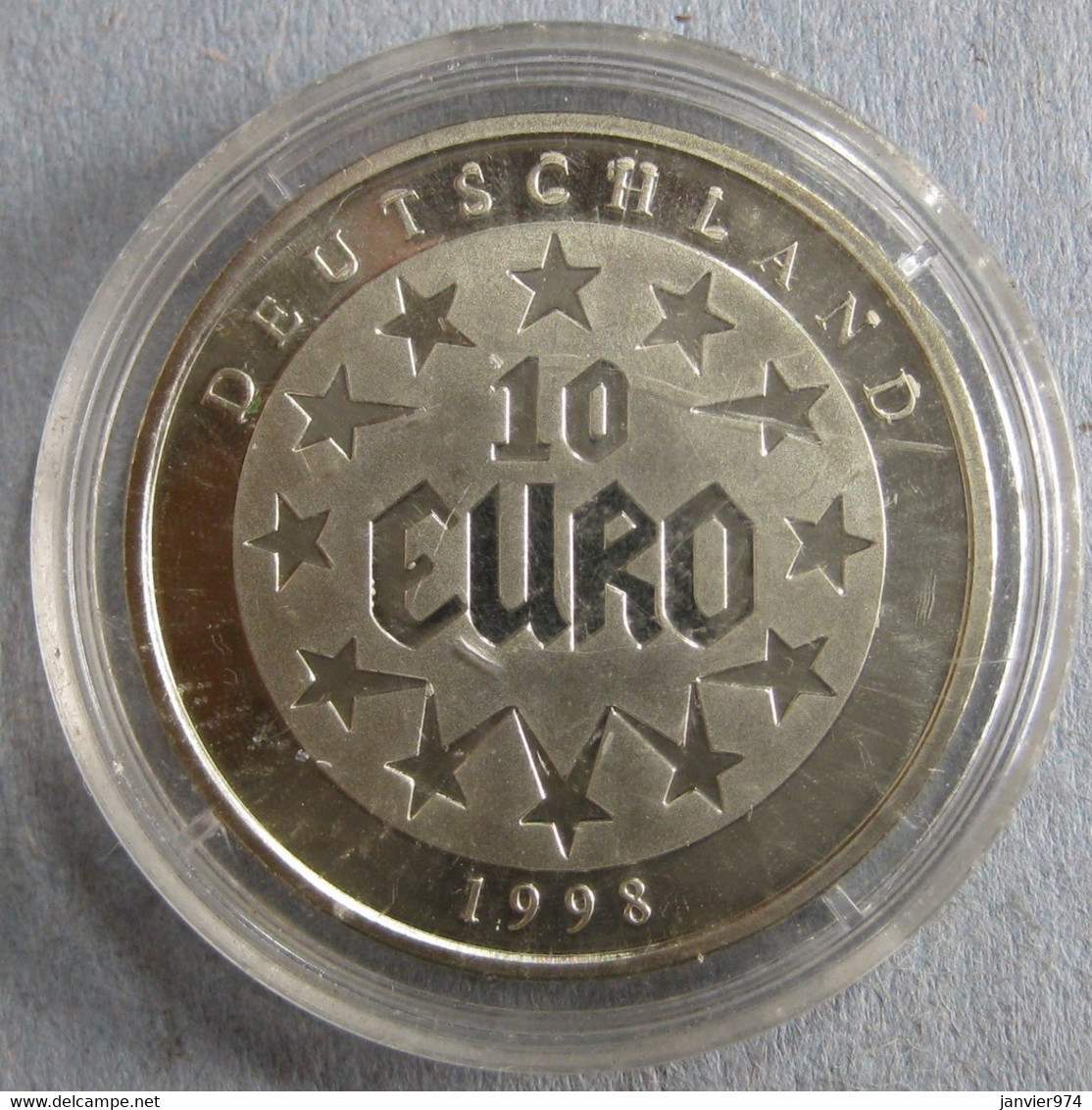 Allemagne Europa 10 Euro 1998 Déesse Europe, Dans Sa Capsule , 30 Mm - Germania