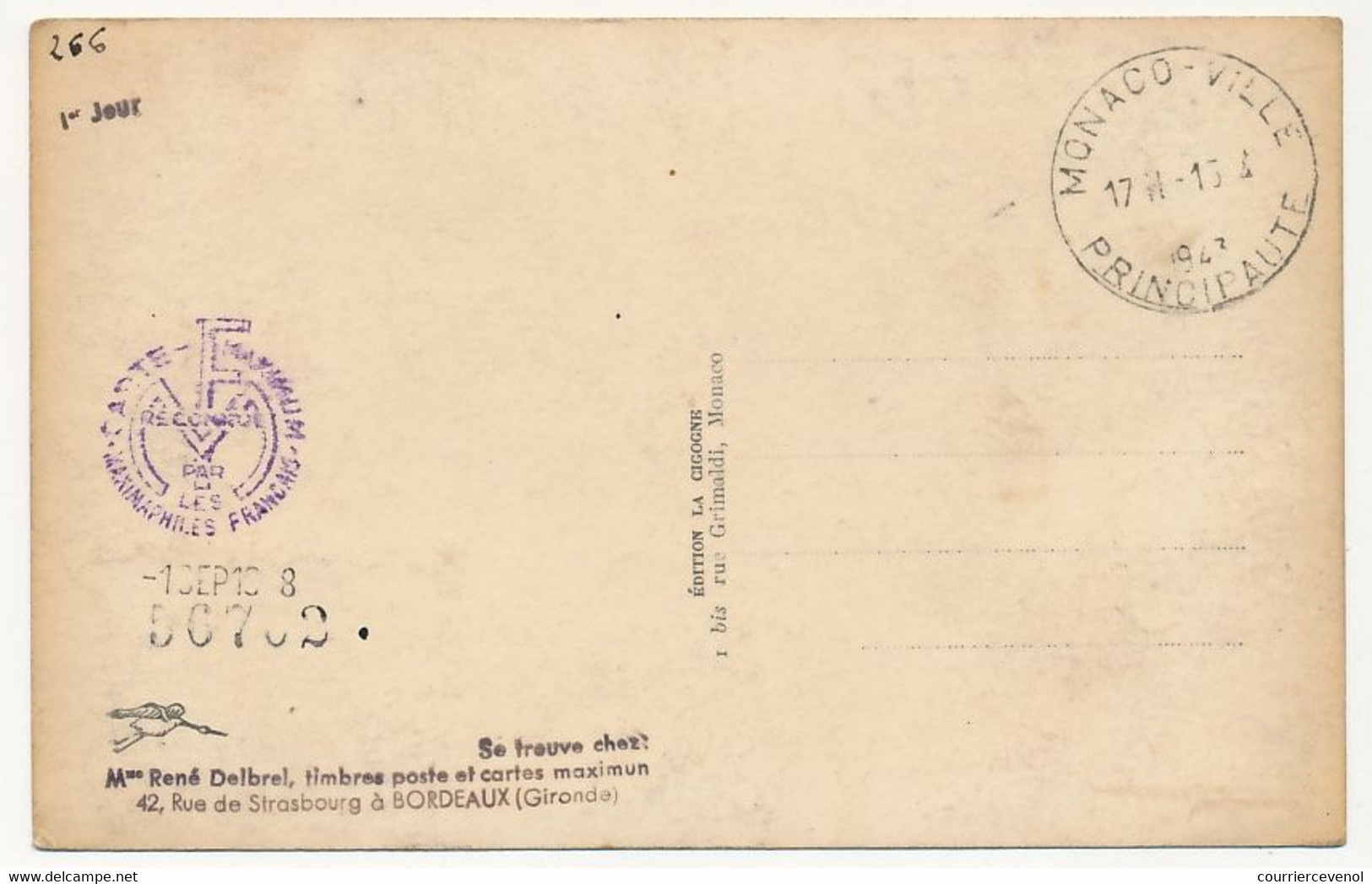 MONACO => Carte Maximum => 10F La Cathédrale - Monaco-ville Principauté 11/4/1947 - Maximumkarten (MC)