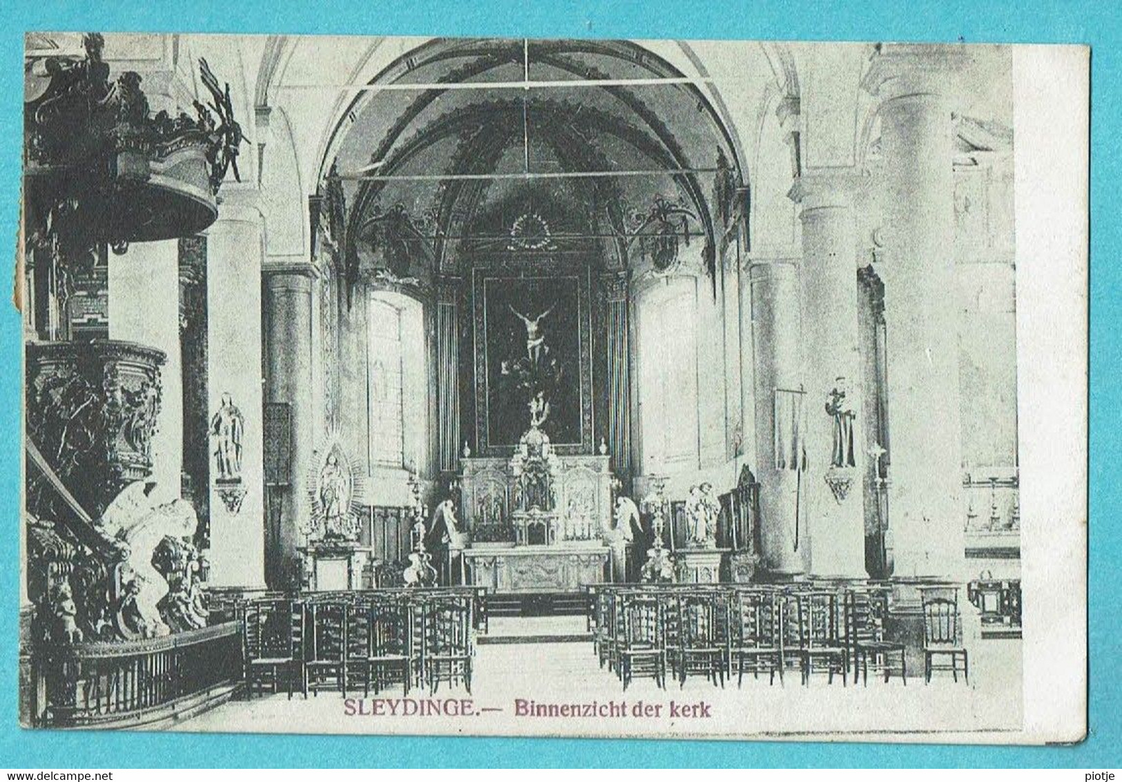 * Sleidinge - Sleydinge (Evergem - Oost Vlaanderen) * Binnenzicht Der Kerk, Intérieur De L'église, Church, Kirche, Old - Evergem