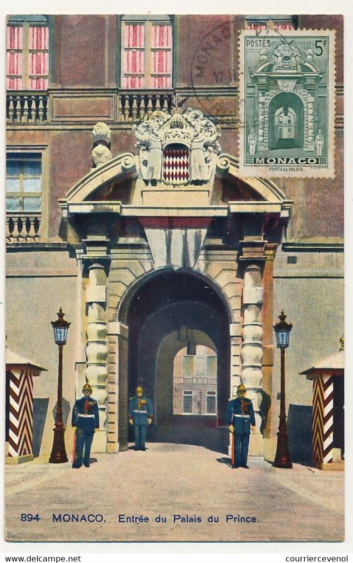 MONACO => Carte Maximum => 5F Porte Du Palais - Monaco-ville Principauté 17/2/1947 - Maximumkarten (MC)