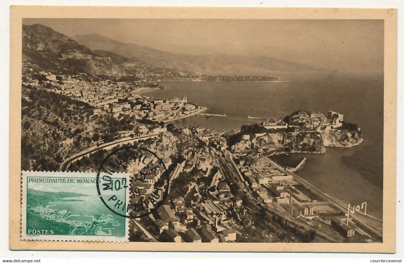 MONACO => Carte Maximum => 10F Vue Panoramique - Monaco-ville Principauté 22/2/1939 - Maximum Cards