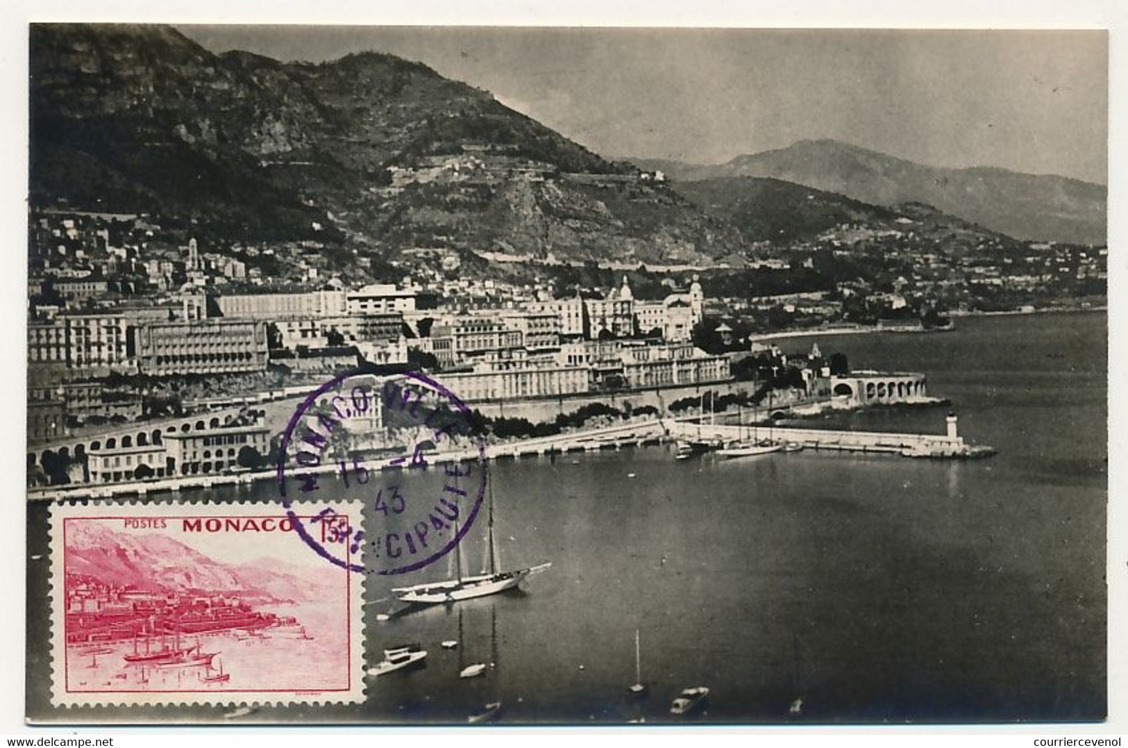 MONACO => Carte Maximum => 15F Le Port - Monaco-Ville Principauté 16/4/1946 - Cartes-Maximum (CM)