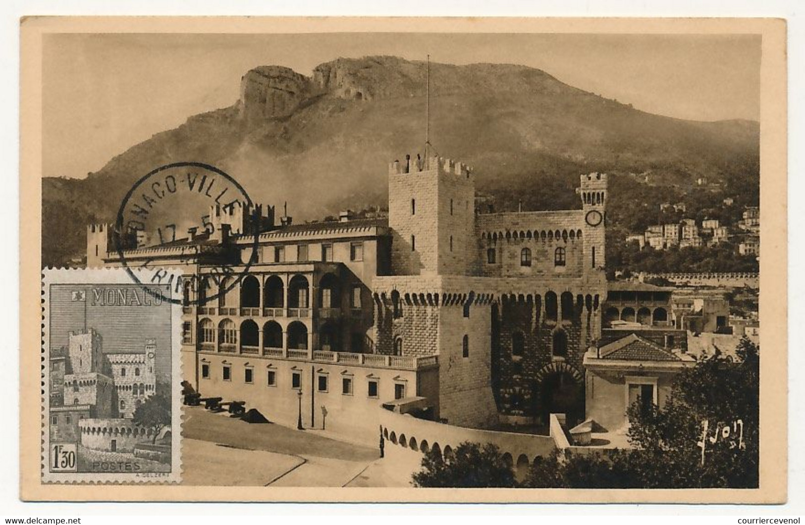 MONACO => Carte Maximum => 1,30F Le Palais -  Monaco-Ville Principauté 17/2/1942 - Cartoline Maximum