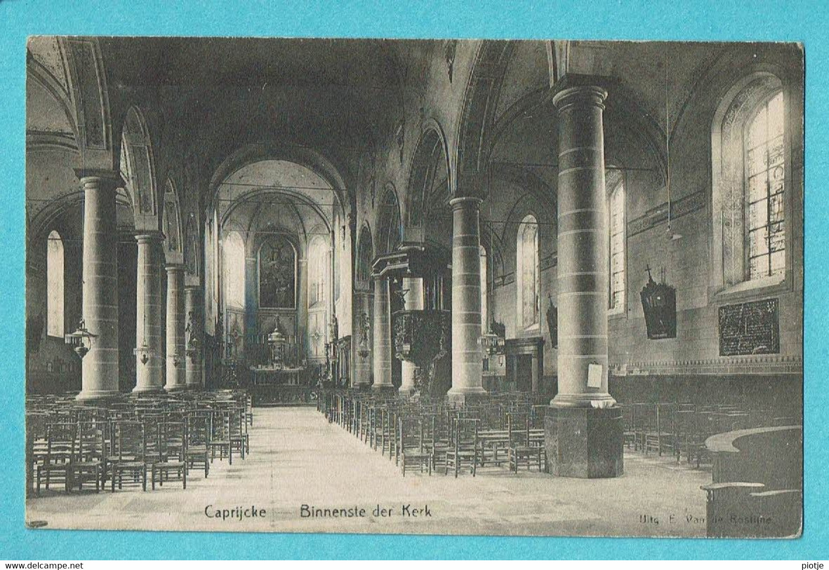 * Kaprijke - Caprijcke (Meetjesland - Oost Vlaanderen) * (Uitg E. Van De Rostijne) Binnenste Der Kerk, Intérieur église - Kaprijke