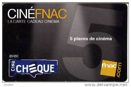 @+ CINECARTE CINEFNAC - 5 Places (carte Cadeau). - Biglietti Cinema