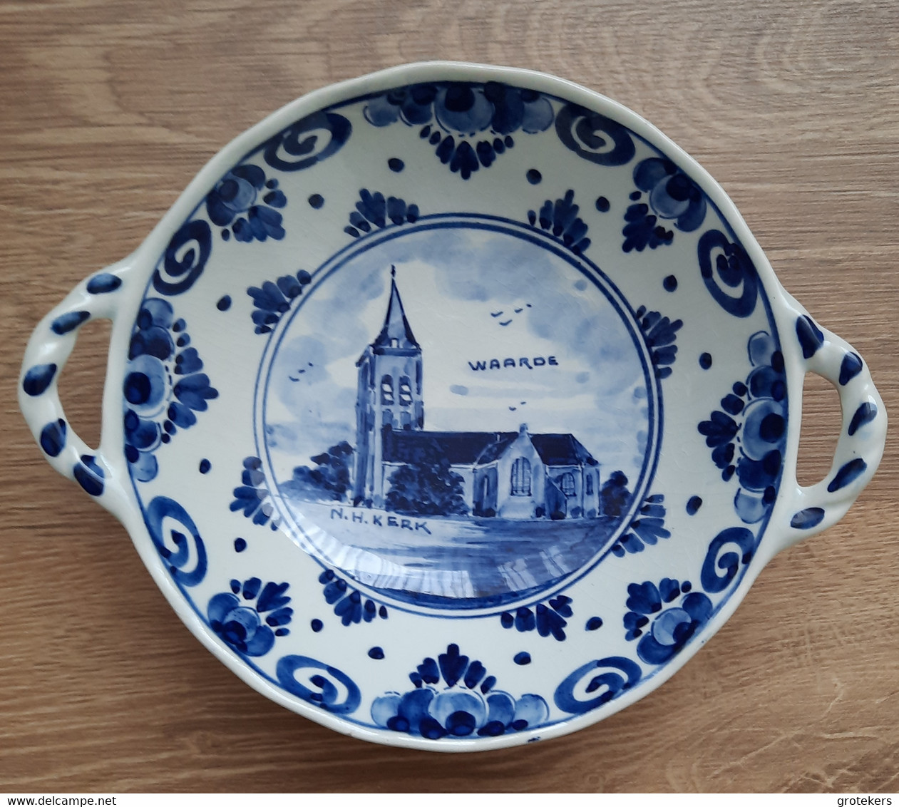 1951 WAARDE (Gemeente Reimerswaal Zeeland) Bonbonschaaltje Delftsblauw 1951 Met De N.H.Kerk - Delft (NLD)