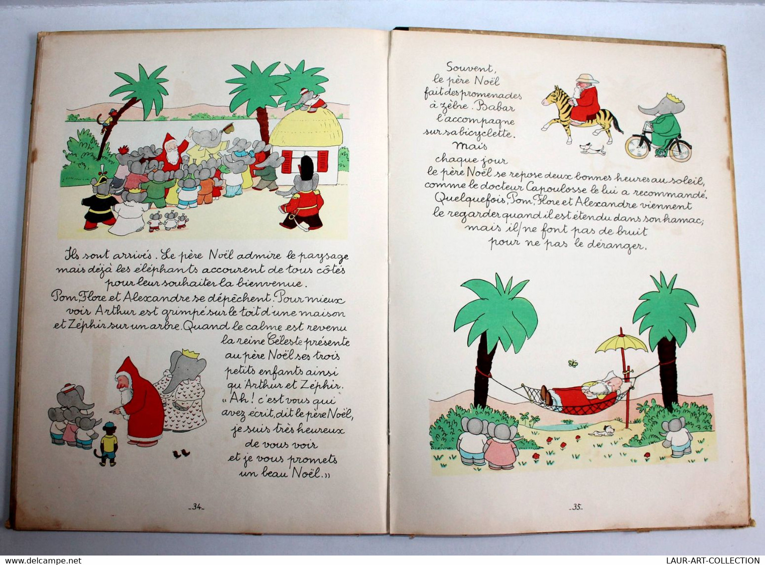 TRES RARE! BABAR ET LE PERE NOEL De JEAN DE BRUNHOFF 1941 HACHETTE / ANCIEN LIVRE ENFANT DE COLLECTION (3008.88) - Hachette