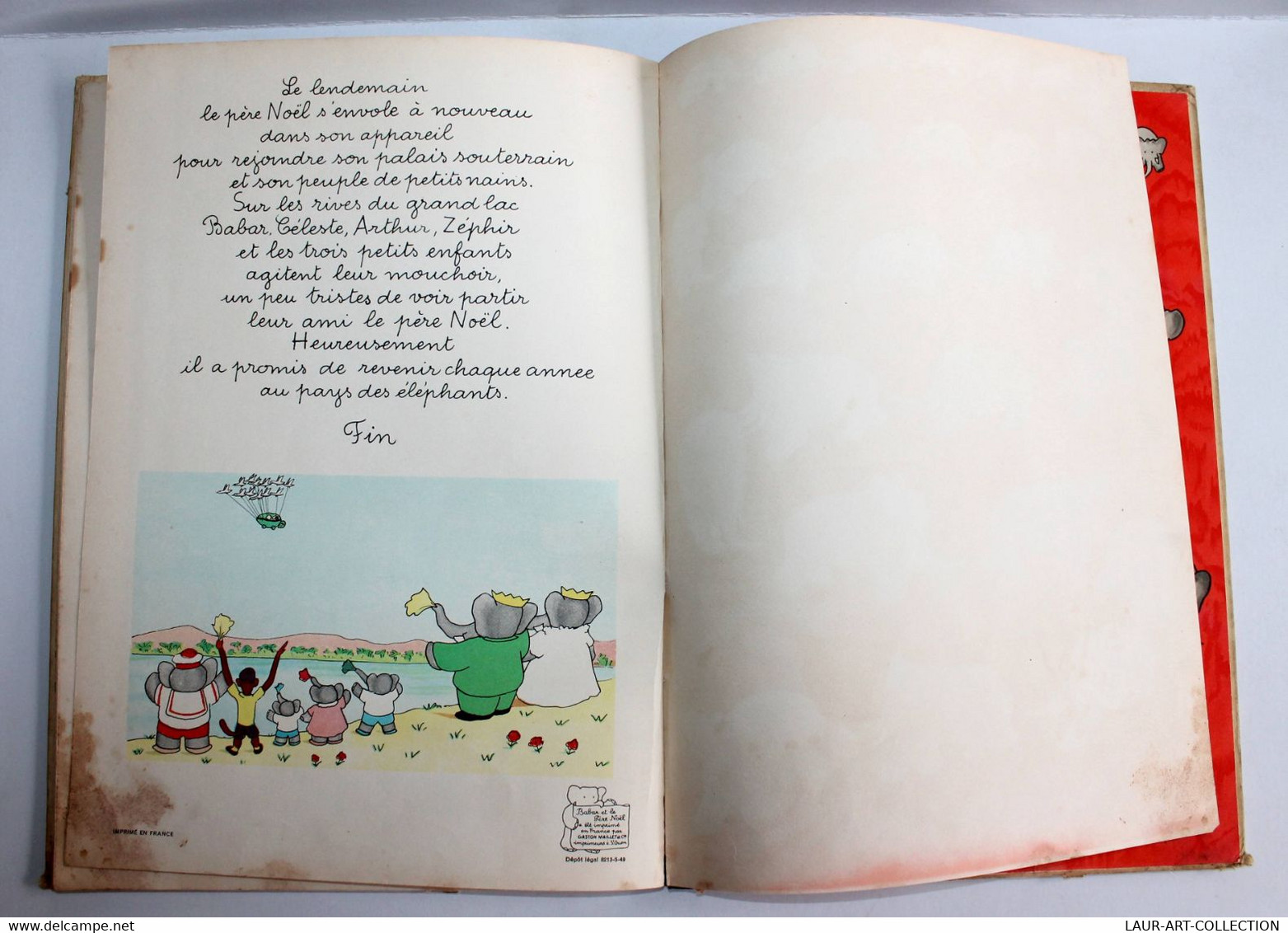 TRES RARE! BABAR ET LE PERE NOEL de JEAN DE BRUNHOFF 1941 HACHETTE / ANCIEN LIVRE ENFANT DE COLLECTION (3008.88)