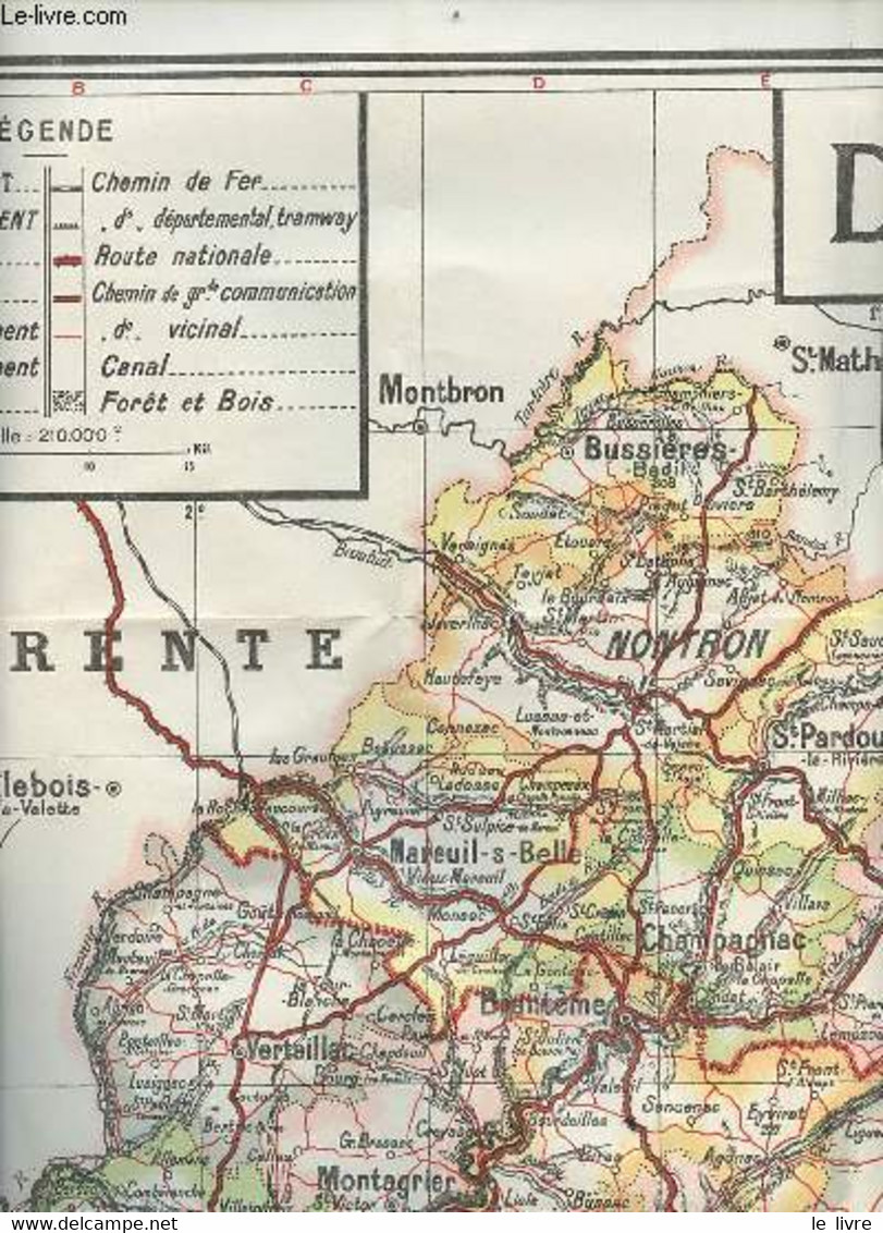 Carte Départementale De La Dordogne En Couleur - Dimension 56 X 76 Cm - échelle 1/210 000. - Collectif - 0 - Kaarten & Atlas