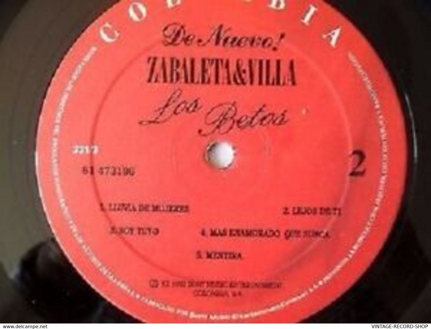 LOS BETOS *DE NUEVO* ZABALETA & VILLA *1992 COLUMBIA VG+LATIN MUSIC - World Music