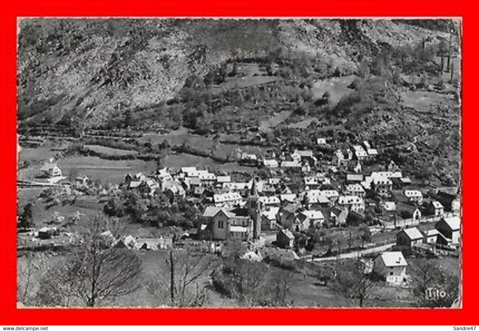 CPSM/pf (65) BORDERES-LOURON.  Vue Générale Aérienne...P545 - Borderes Louron