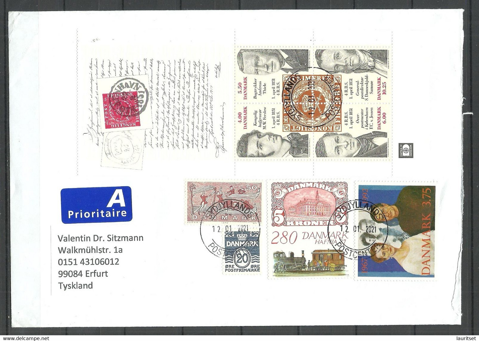 DENMARK 2021 Air Mail Cover To Germany With Many Nice Stamps - Briefe U. Dokumente