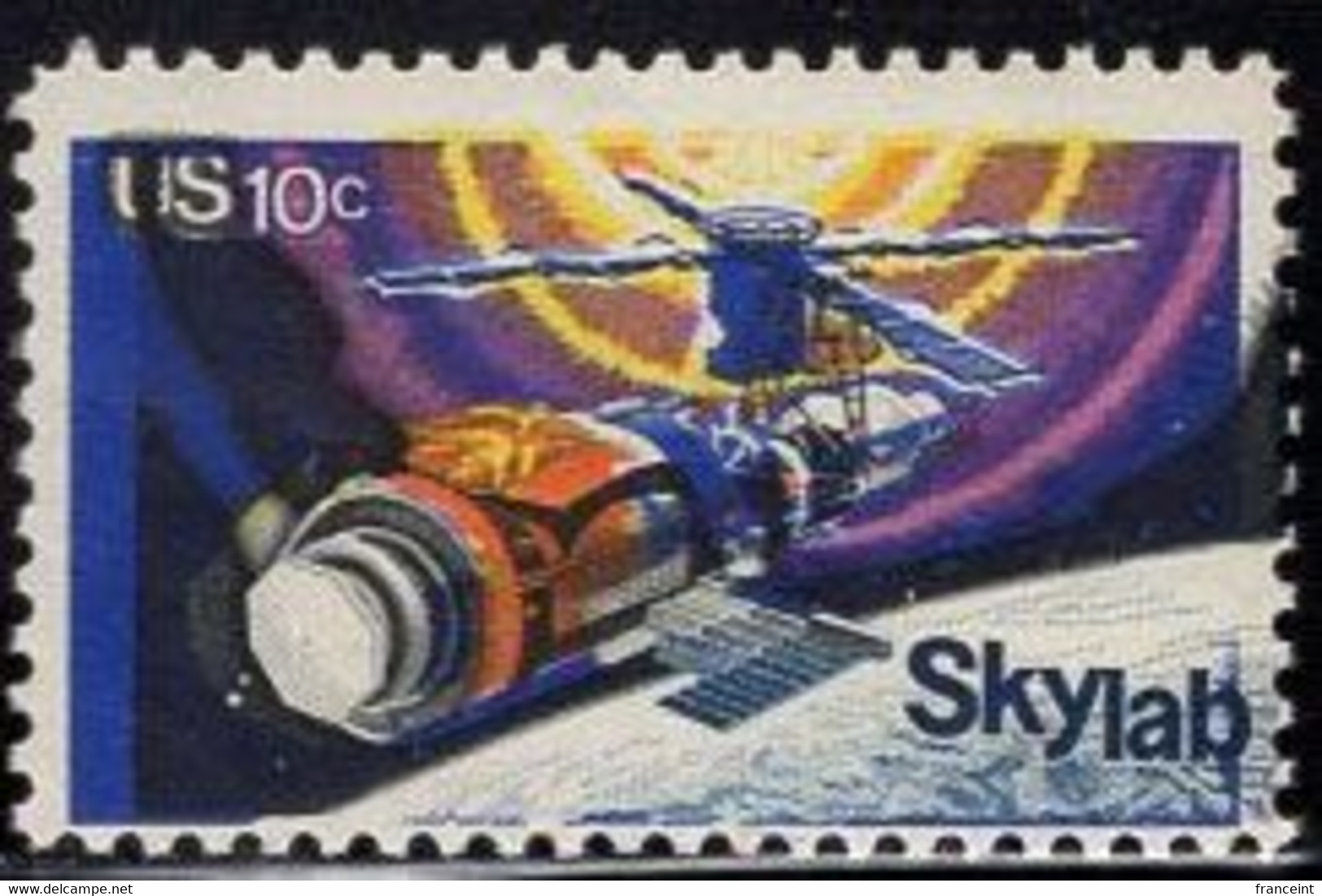U.S.A.(1974) Skylab. Shift Of The Color Black 2mm To The Right. Scott No 1529. Yvert No 1016. Attractive Error. - Errors, Freaks & Oddities (EFOs)