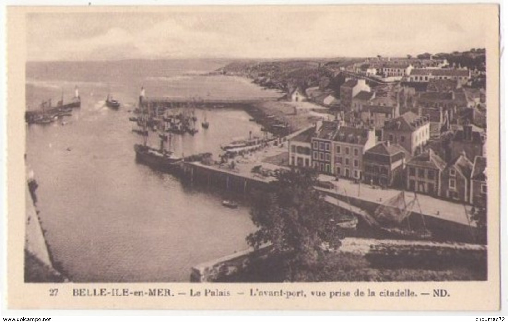 (56) 182, Belle Ile En Mer, ND 27, Le Palais, L'avant Port, Vue Prise De La Citadelle, D'un Carnet - Palais