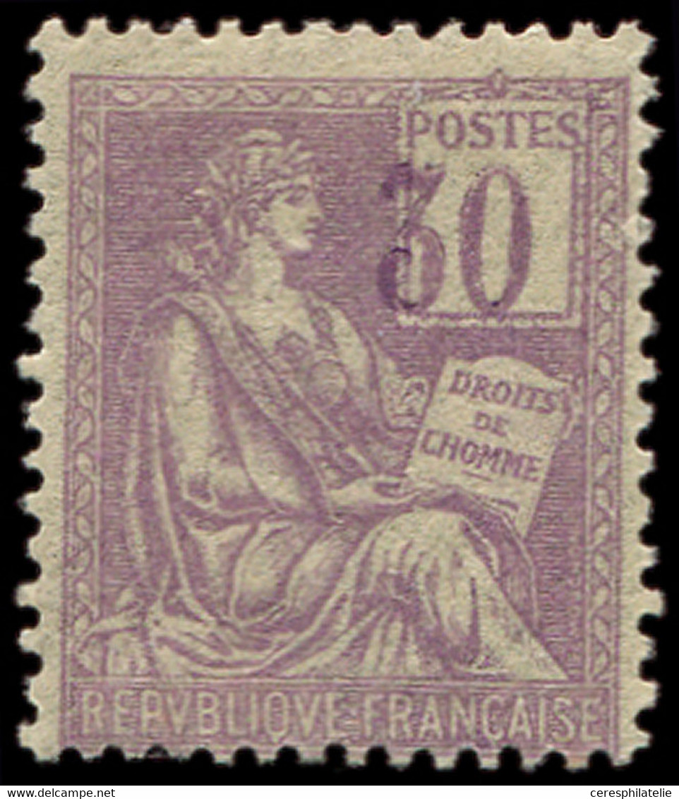 * VARIETES - 115a  Mouchon, 30c. Violet, Chiffres DEPLACES, Ch. Légère, TB - Unused Stamps