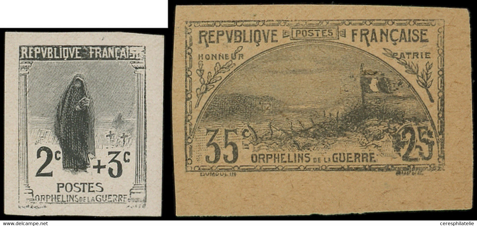 (*) VARIETES - 148 Et 152, 2 Petites épreuves En Noir, TB - Unused Stamps