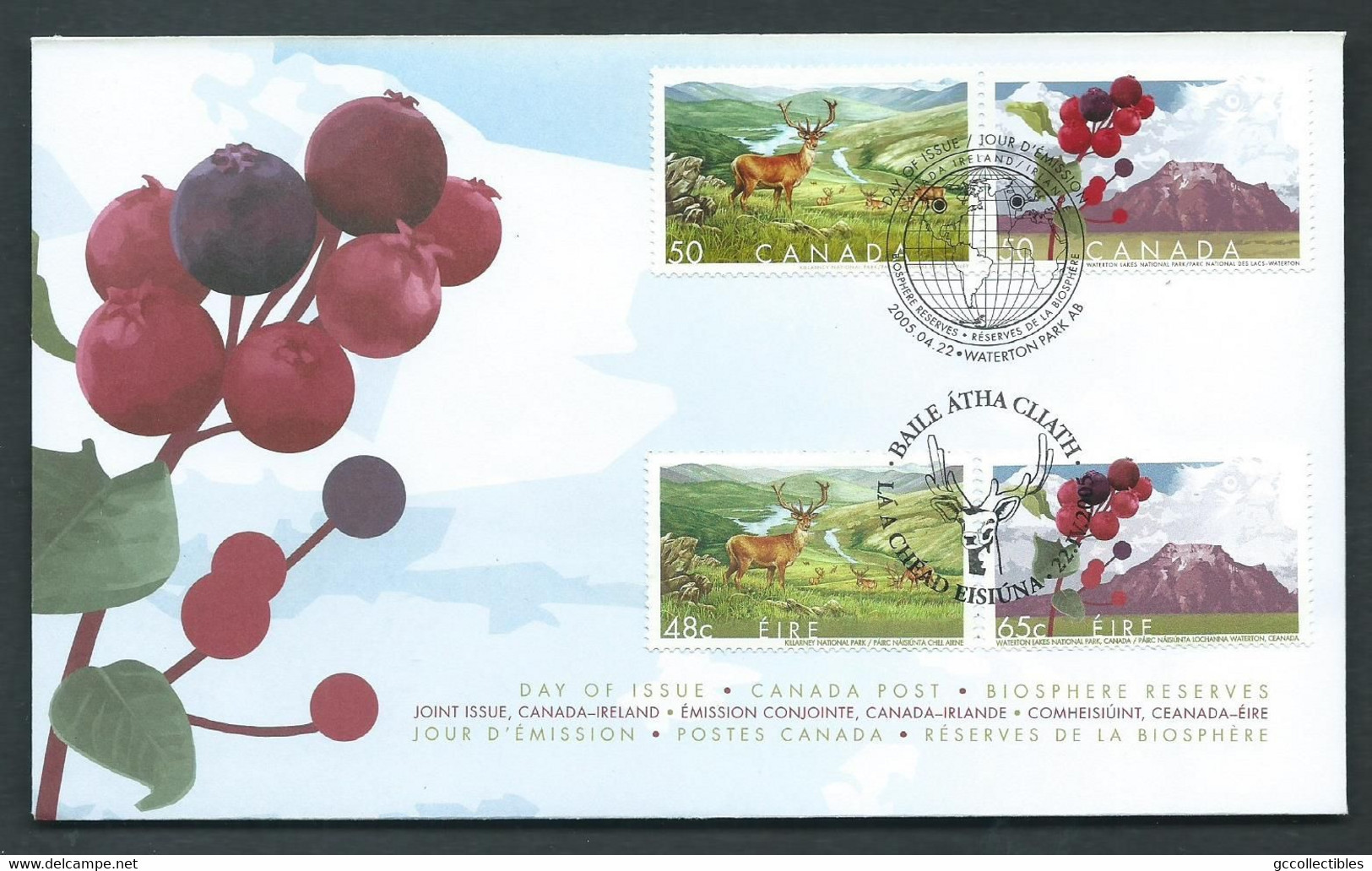 Canada # 2106a & Ireland # 1611-1612 Joint FDC - Biosphere Reserves - 2001-2010