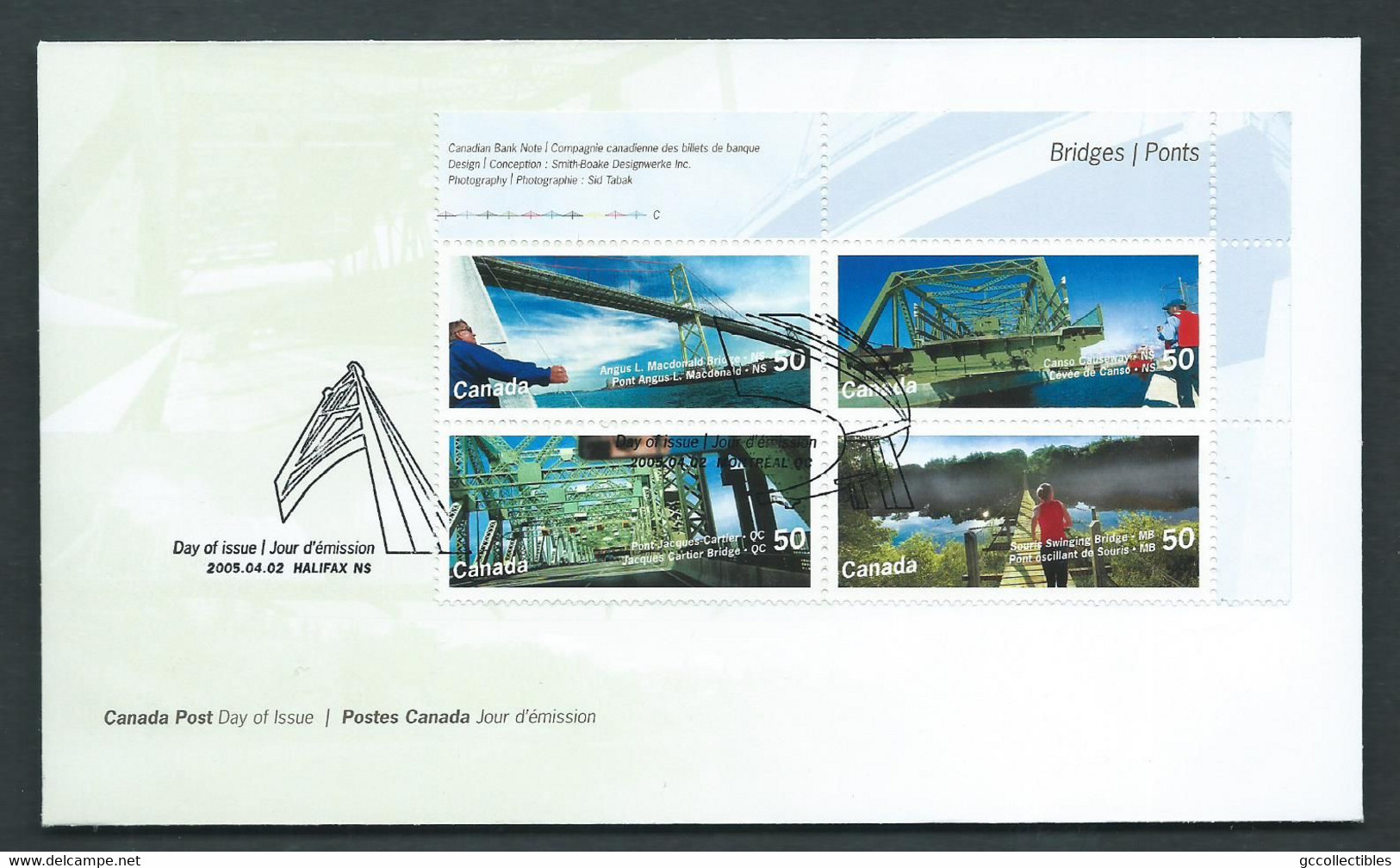 Canada # 2103a (2100-2103) - U.R. P.B. On FDC - Canadian Bridges - 2001-2010