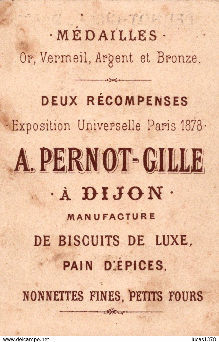 Chromo Pernot Gille Dijon, Le Printemps - Lith Baster & Vieillemard Paris, Couple, Chien - Pernot