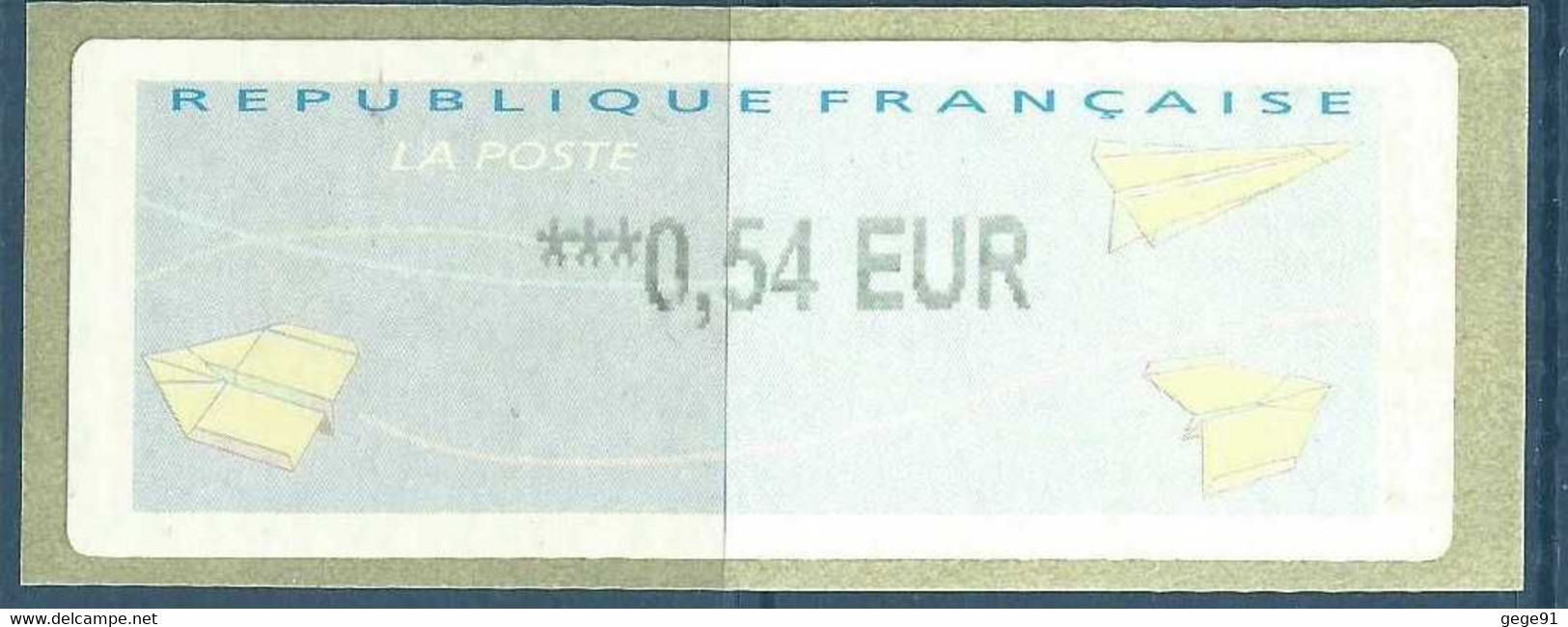 Vignette De Distributeur LISA - ATM - Avions De Papier - 2000 « Avions En Papier »