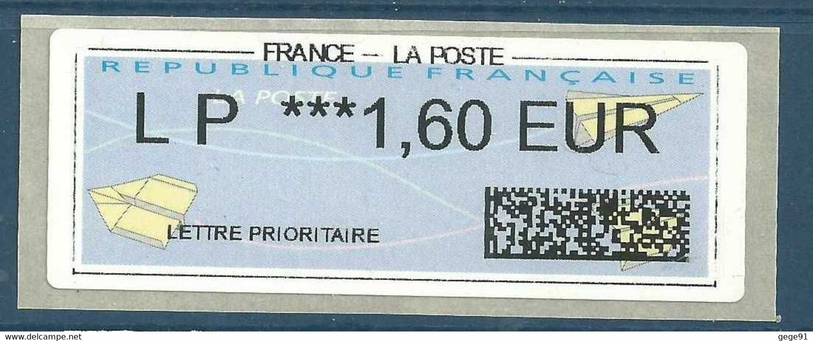 Vignette De Distributeur LISA - ATM - IER Nabanco Avec Data Matrix Et Cadre - 2000 Type « Avions En Papier »