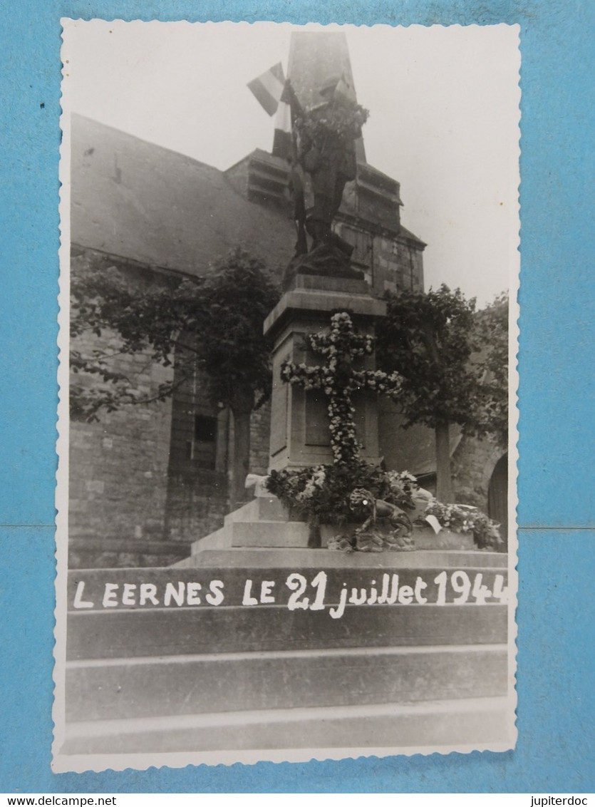 Carte-photo Leernes Le 21 Juillet 1944 - Fontaine-l'Eveque